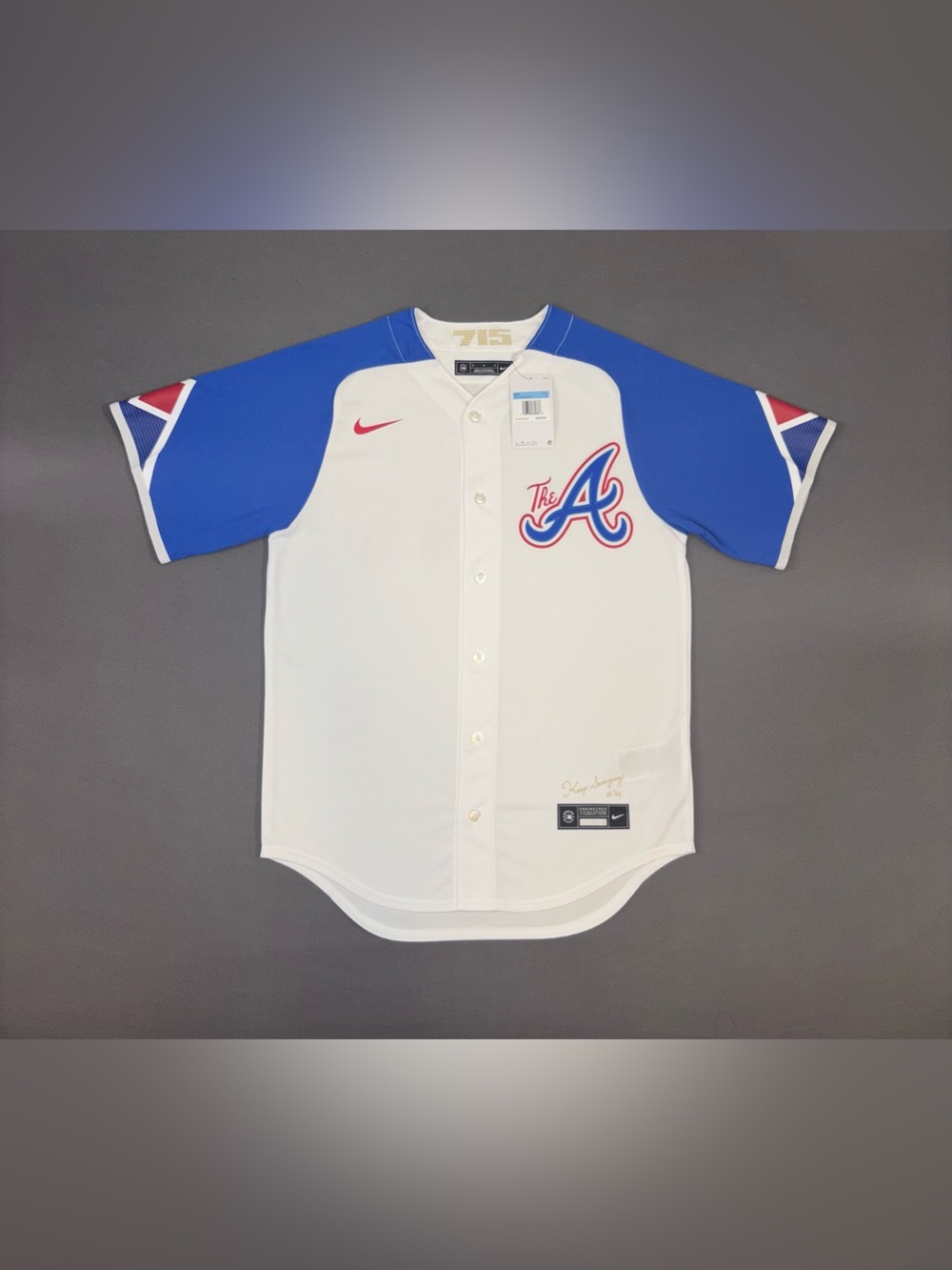 Men’s Nike Atlanta Braves City Connect MLB Jersey White Size MEDIUM